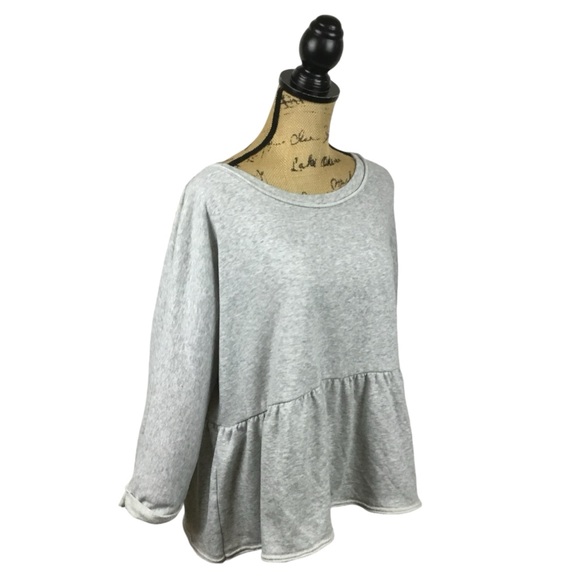 Anthropologie Gray Peplum Sweatshirt - Picture 7 of 13